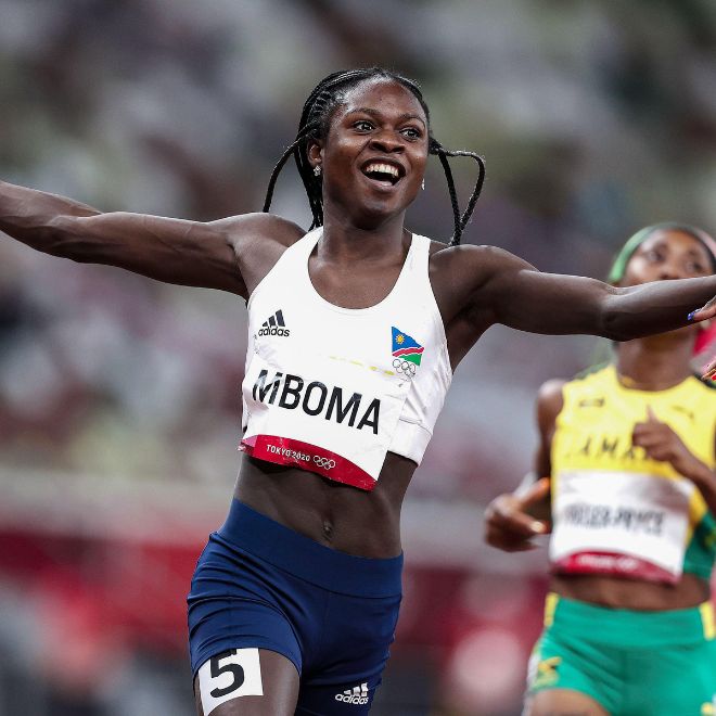 Christine Mboma (NAM) silverr medalist in the Women's 200 meters at the 2020 (2021) Olympic Summer Games, Tokyo, Japan 