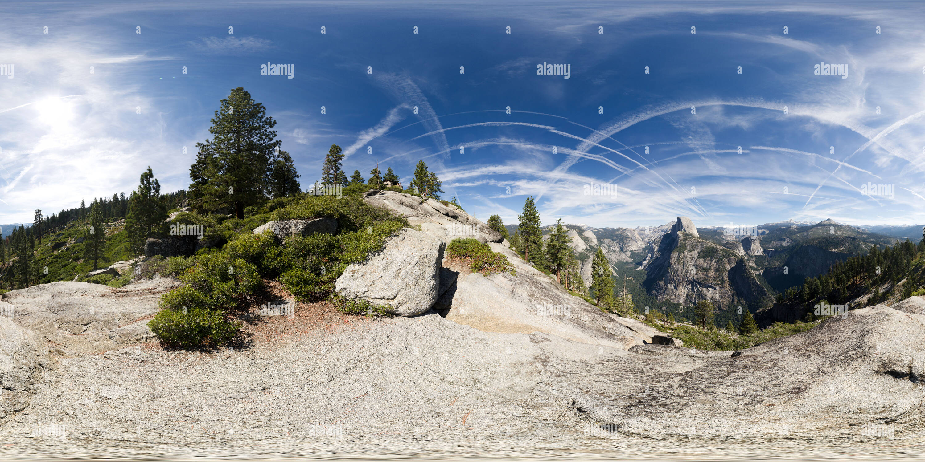 360 degree panoramic view of Half Dome, Yosemite National Park