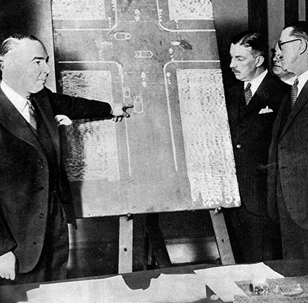 Officials planning the introduction of the compulsory UK driving test - 1934